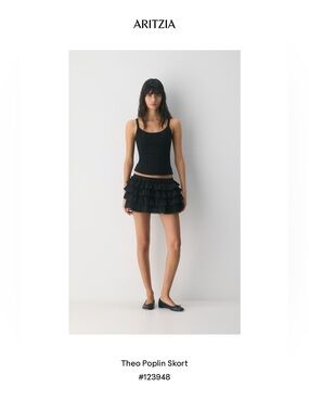 Aritzia Black Ruffled Mini Skort